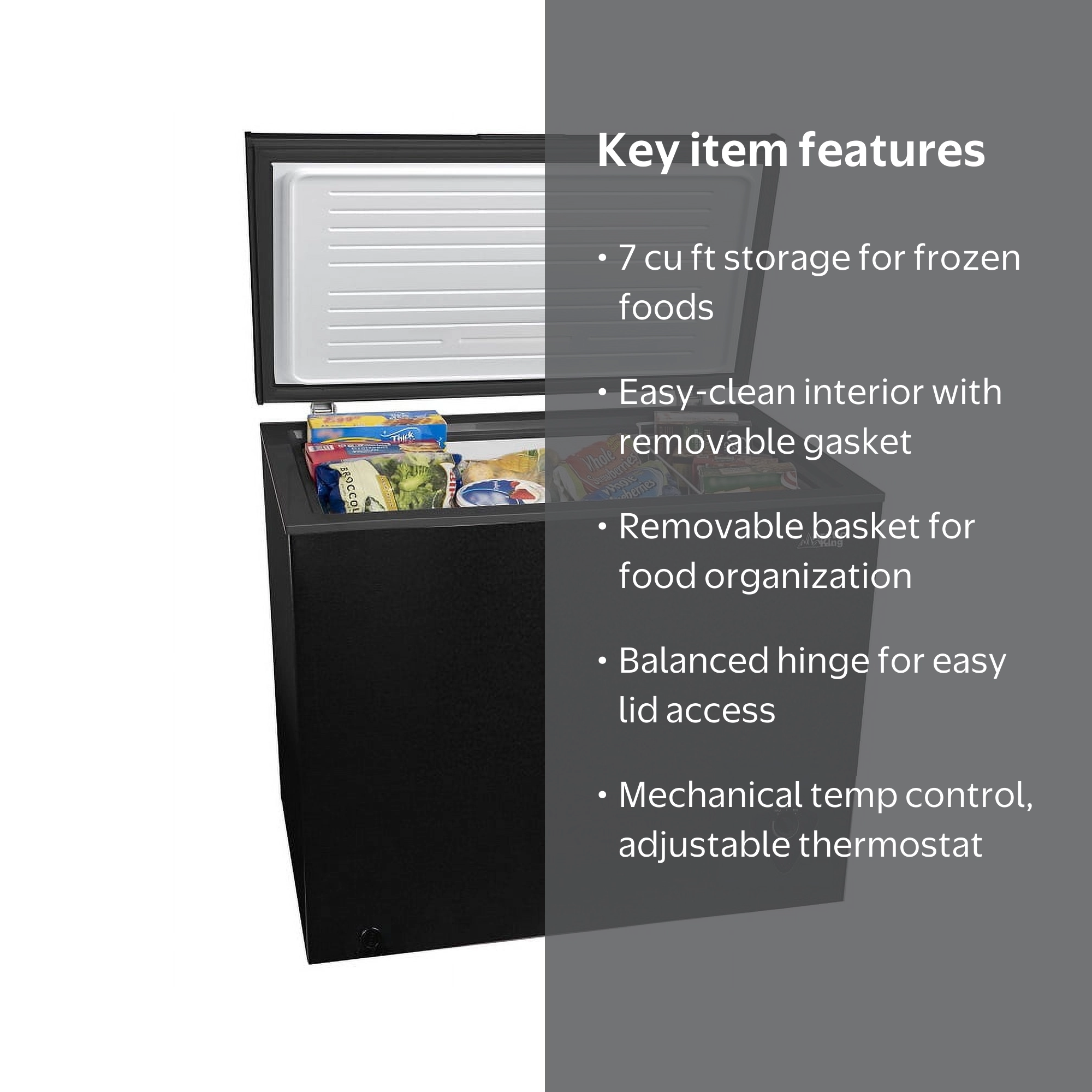 Arctic King 7 Cu ft Chest Freezer, Black, Model# ARC070S0ARBB with