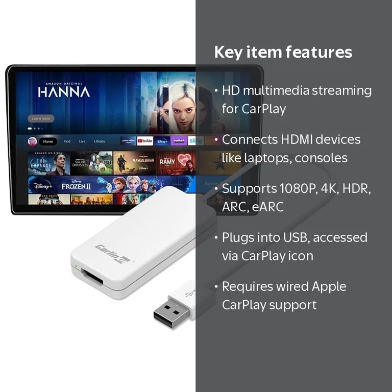 CartinKit HDMI Android aiアダプター Carlinkit, Car TV Mate, HDMI Streaming Adapter, Wired Apple