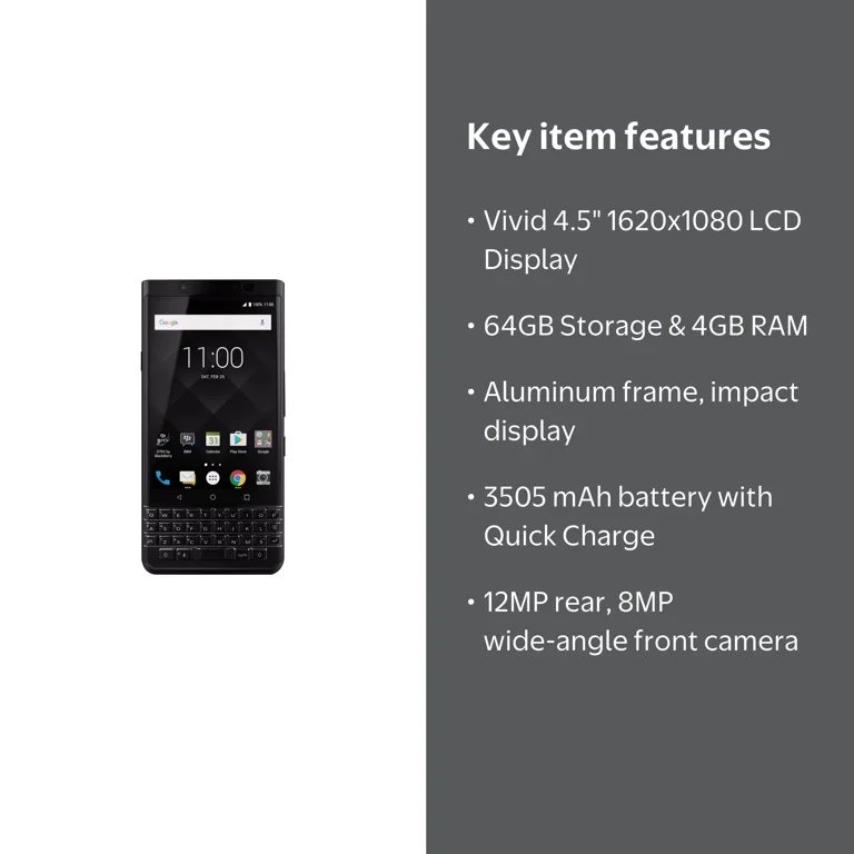 BlackBerry KEYone 4G Smartphone - Black Edition - 4GB RAM, 64GB