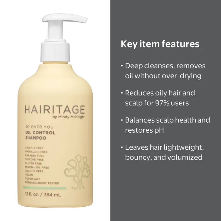 Hairitage Oil Control Clarifying Shampoo with Aloe Vera for Oily