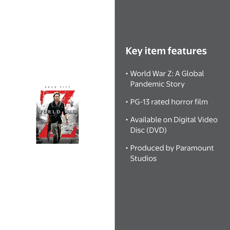 Paramount Home Video, World War Z (DVD), Horror, PG-13 - Walmart.com