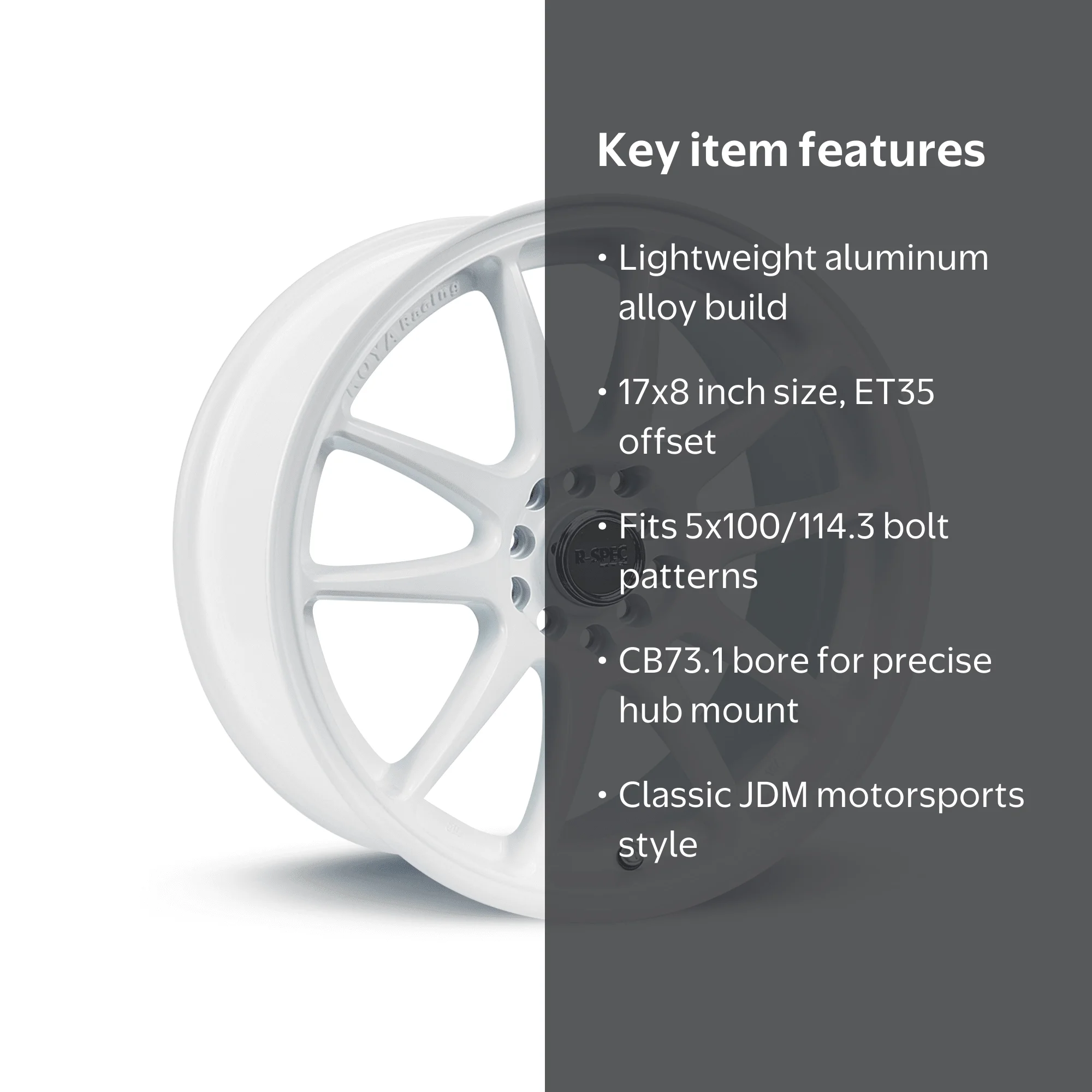 RTX Stag 17x8 5x100/114.3 ET35 CB73.1 Satin White Wheel - Walmart.com