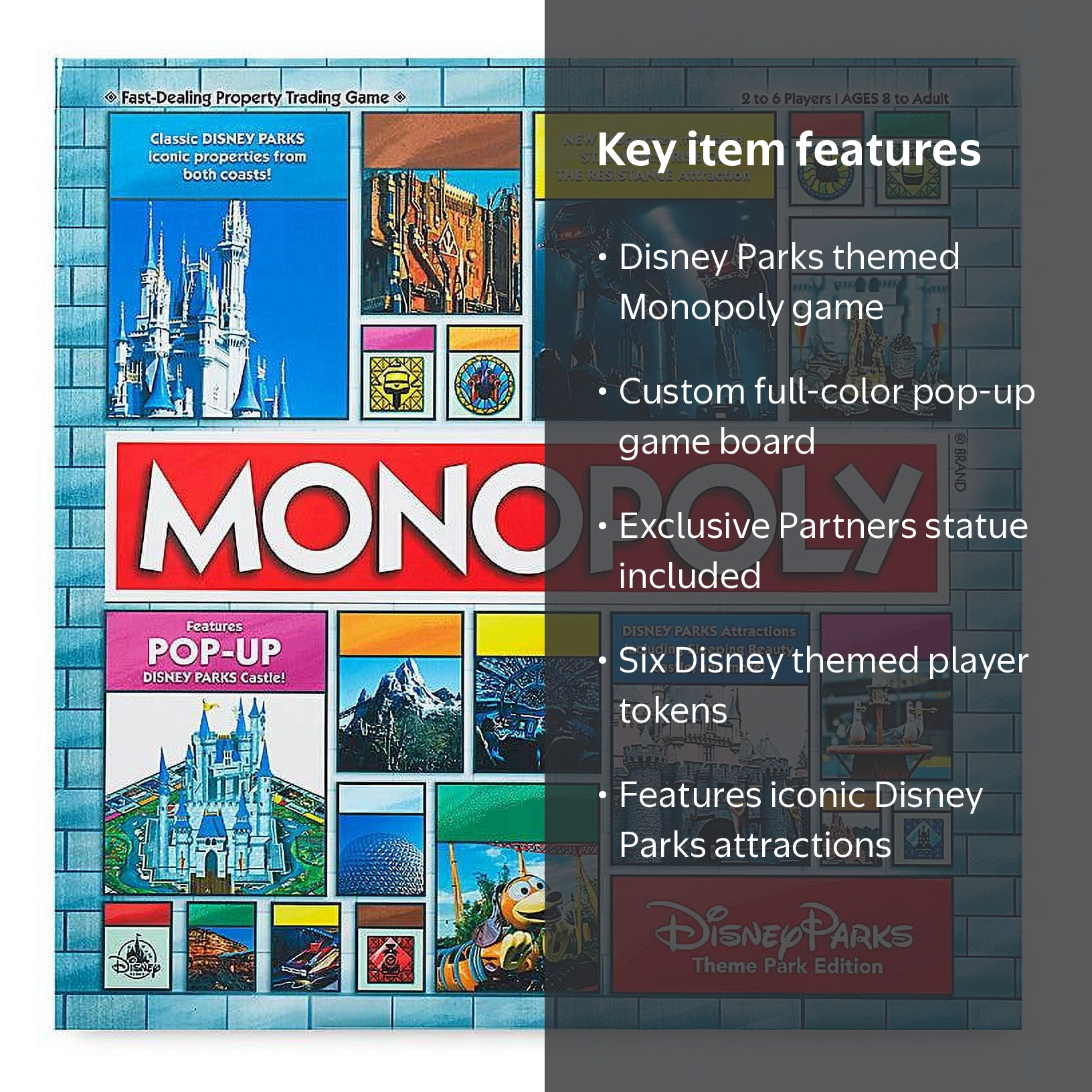 Disney Parks Monopoly Game Pop Up Castle Star Wars Rise Of The