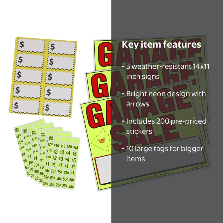 Garage Sale Kit with 3) 11
