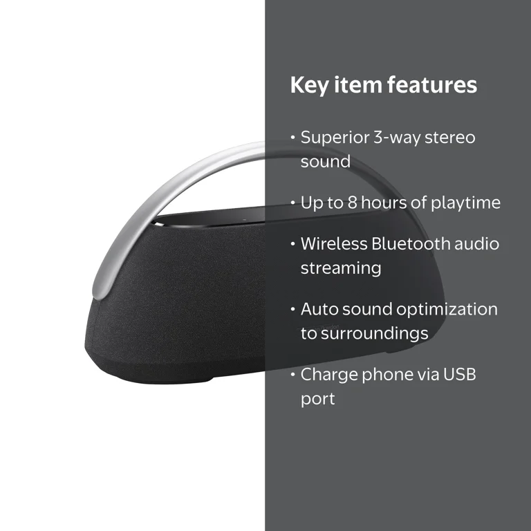Harman Kardon Go+ Play 3 Bluetooth Portable Speaker, Black