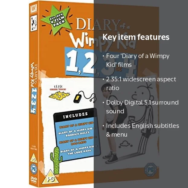 Diary of a Wimpy Kid 1,2,3 & 4 - 4-DVD Set ( Diary of a Wimpy Kid