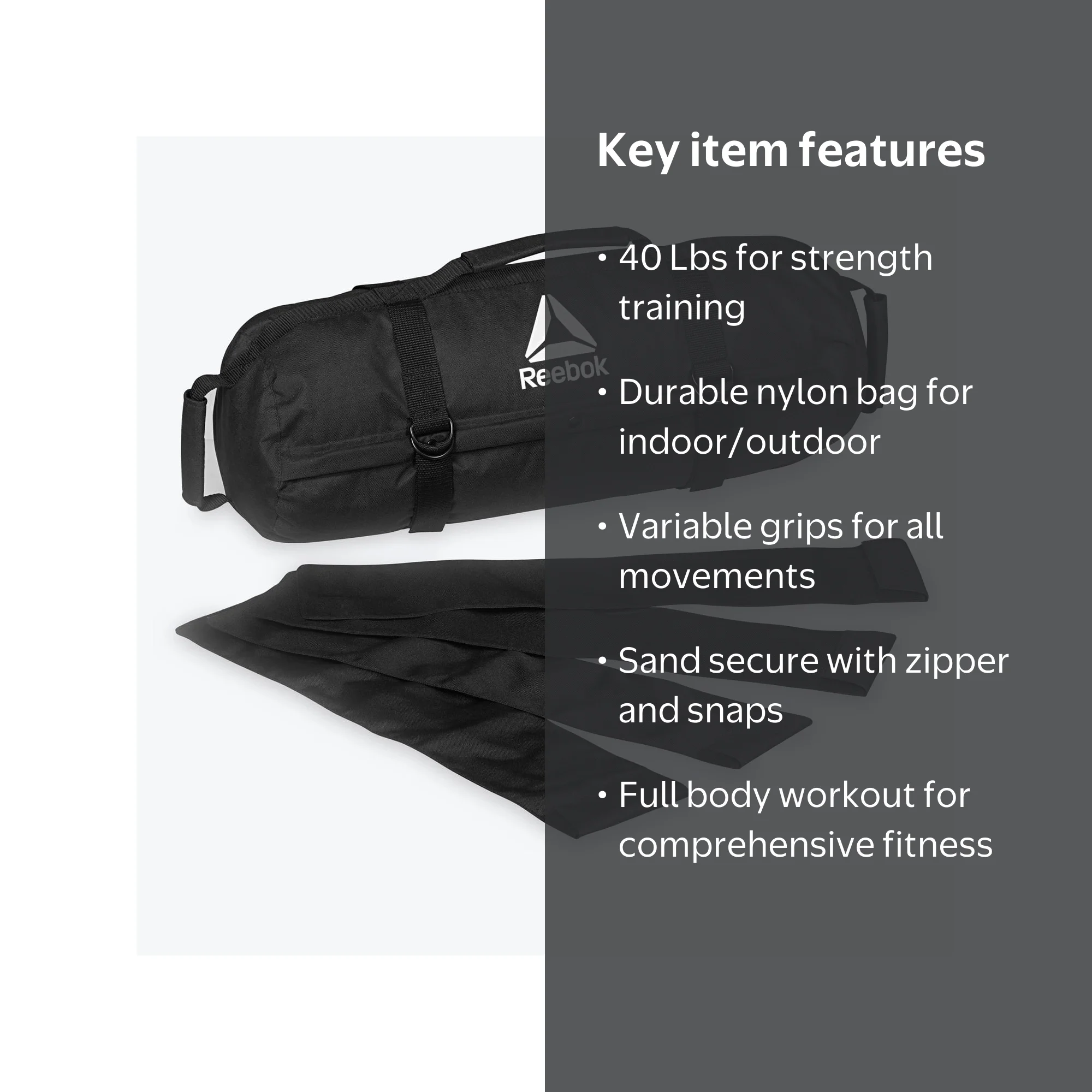Reebok Sand Bag 40Lbs - Nylon - Fitness Workout - Walmart.com
