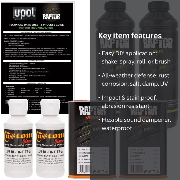 Raptor Bright White Urethane Spray-On Truck Bed Liner Texture