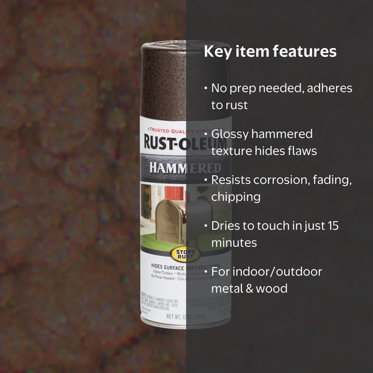 Rust-Oleum, Stops Rust Hammered Spray Paint, 210880, 12 oz Brown