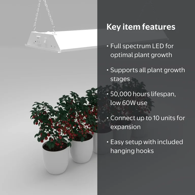 Honeywell Plant Grow Light, 60-Watt Full Spectrum LED Linkable