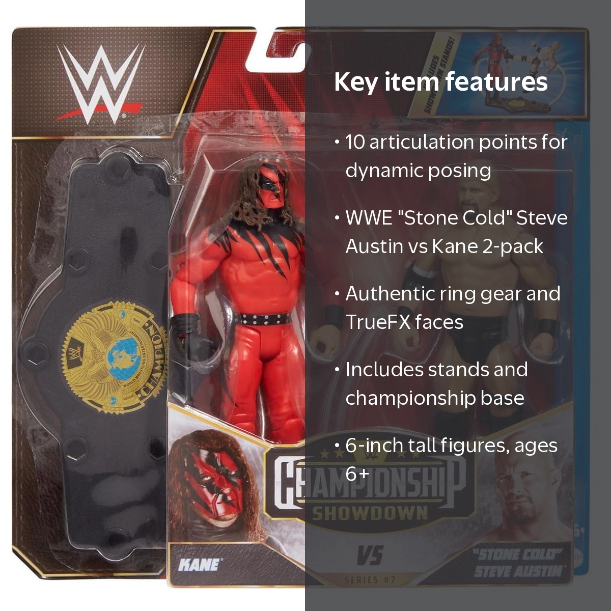 WWE, Action Figures, Stone Cold Steve Austin vs Kane 2-Pack, 6