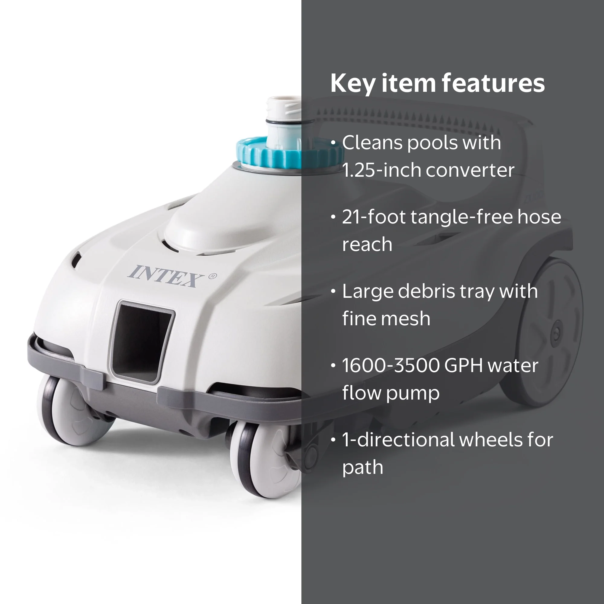Intex ZX100 Automatic Ground Pool Cleaner with Vacuum Filter and