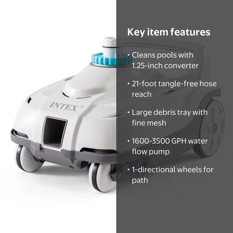 Intex ZX100 Automatic Ground Pool Cleaner with Vacuum Filter and