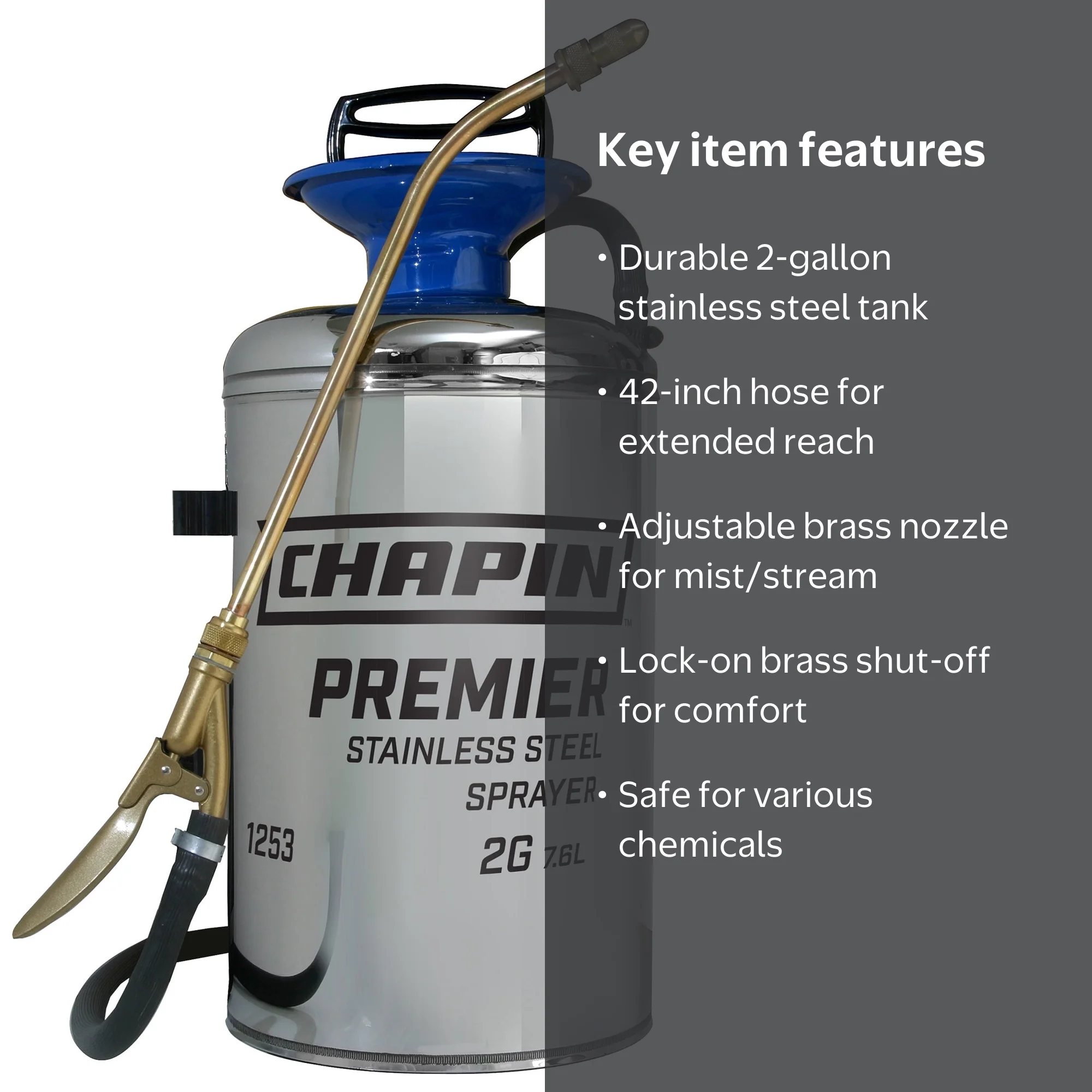 Chapin 1253: 2-gallon Premier Stainless Steel Tank Sprayer for
