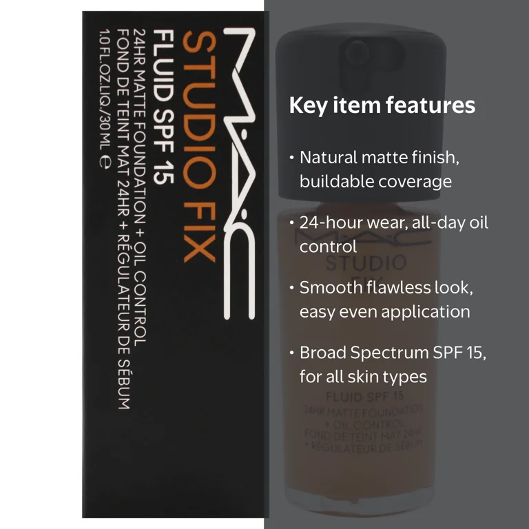 新品未使用　MAC Studio Fix Fluid NC45 2本セット M.A.C, Foundation, SPF 15 24Hr Matte Oil Control NC45 1 oz, Long