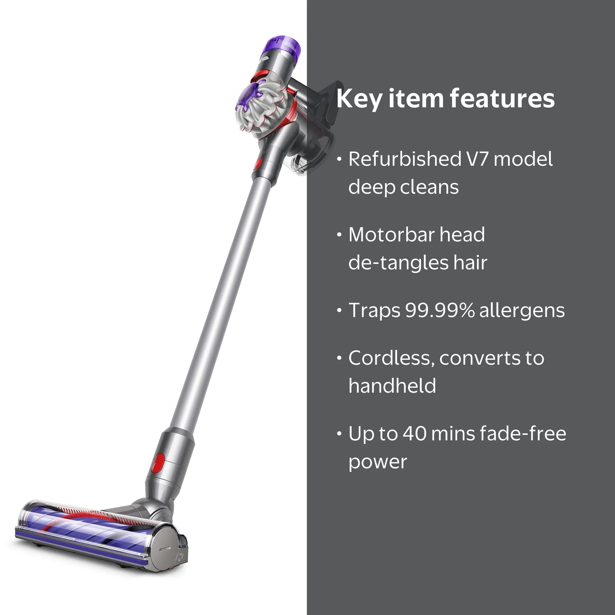 Restored Premium Dyson V7 Advanced Origin Cordless Vacuum | Silver
