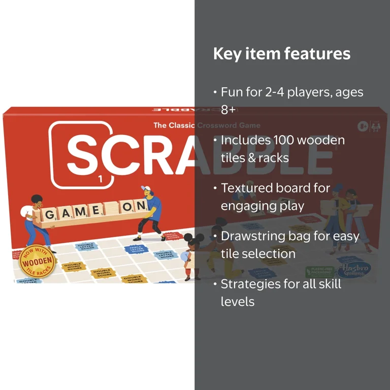 Scrabble, Board Game, Fun Family Game for 2-4 Players - Walmart.com