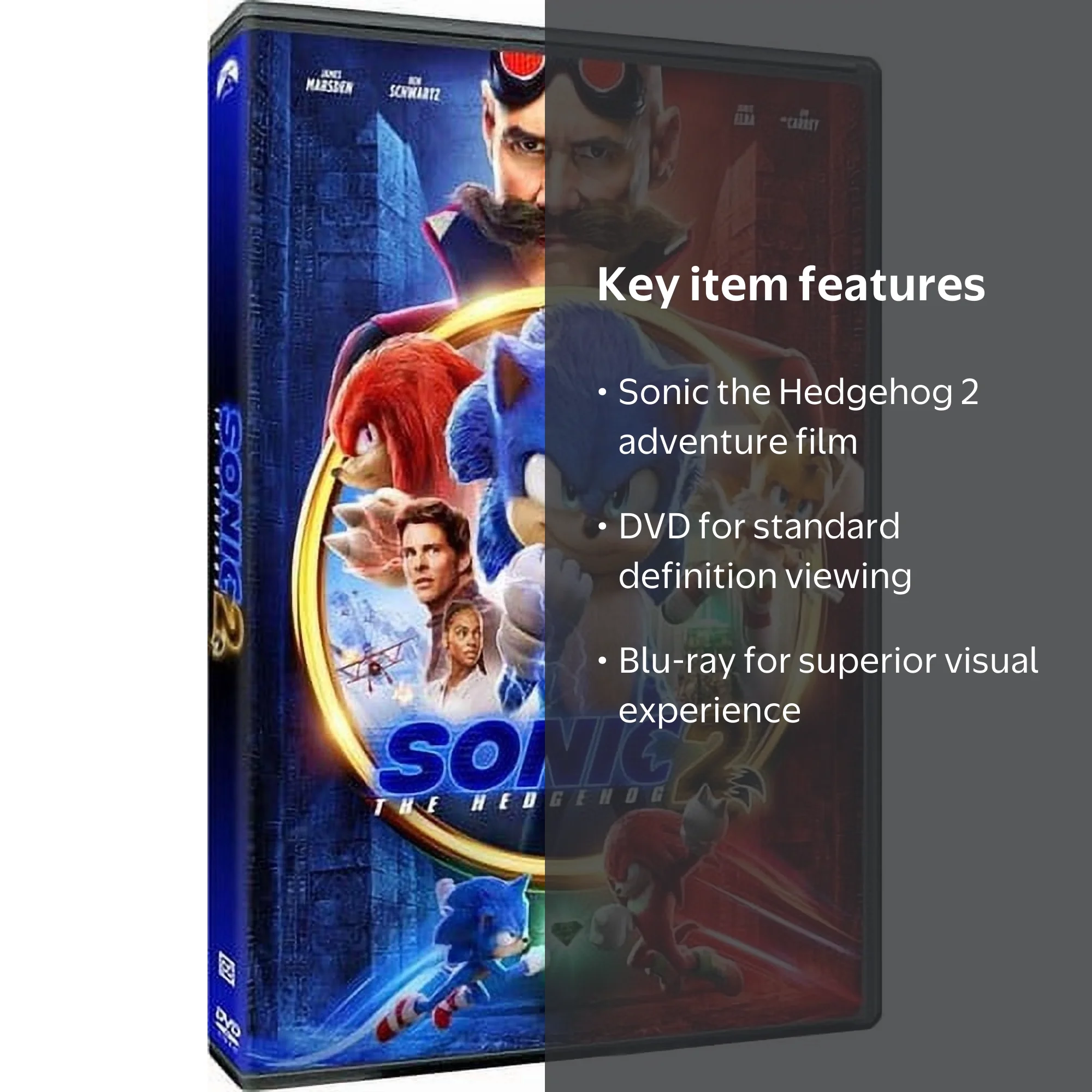 Paramount Home Video Sonic the Hedgehog 2 DVD Blu-ray with Emerald