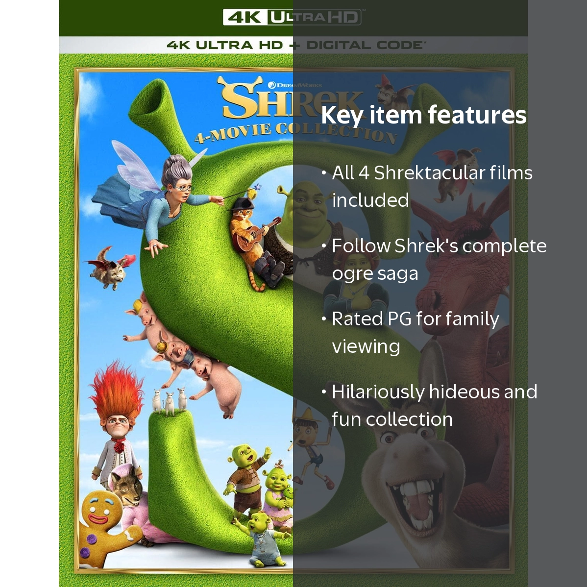 DreamWorks, Shrek 4-Movie Collection, PG, Animated - Walmart.com