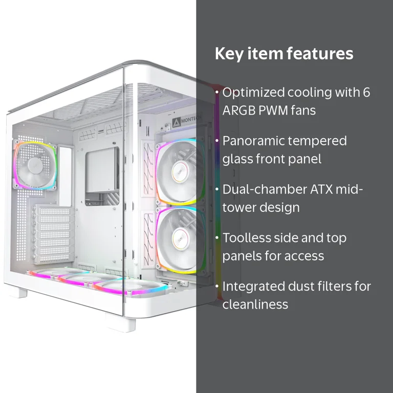 Montech, King 95 Pro Dual-Chamber ATX Mid-Tower PC Gaming Case