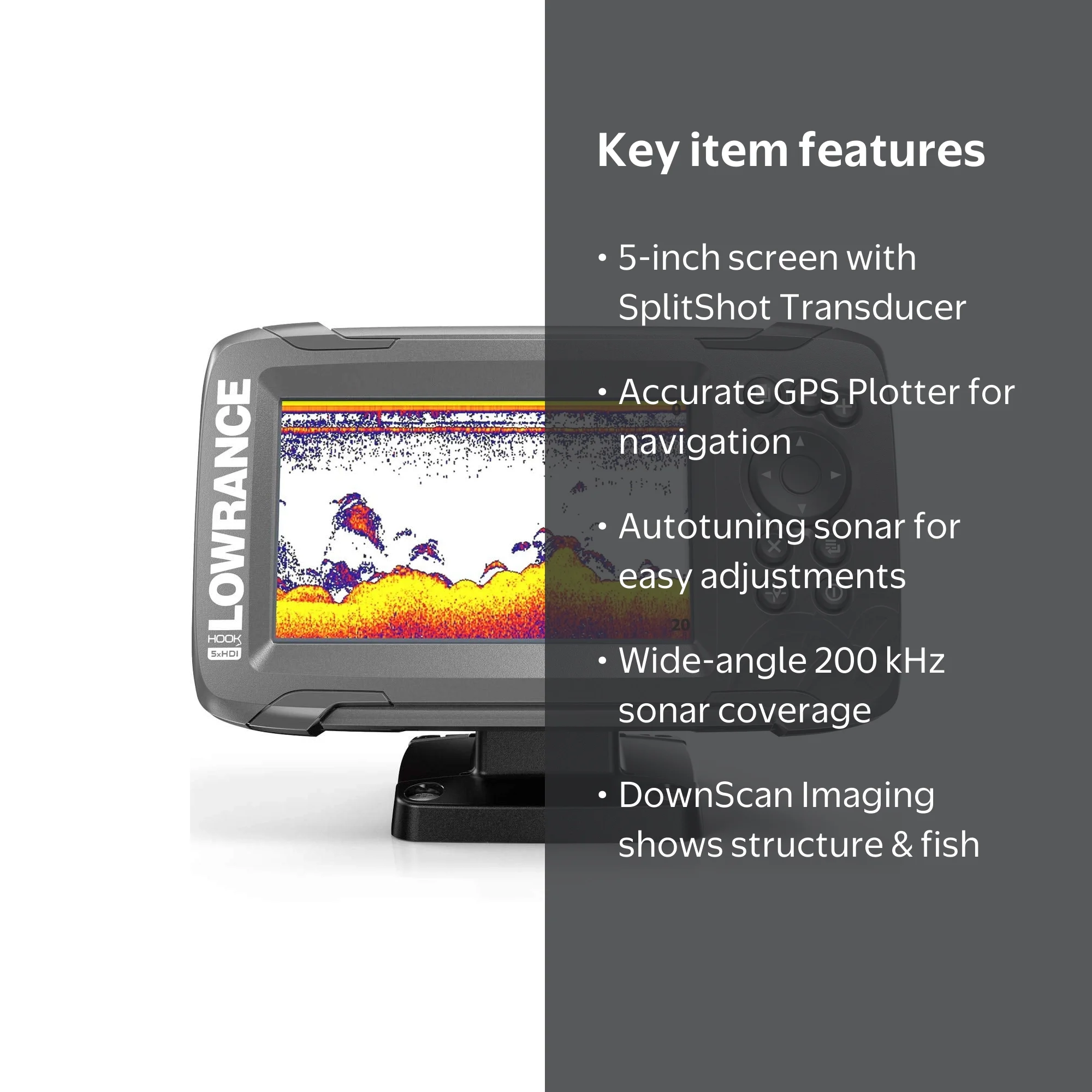 lowrance hook reveal 5 inch fish finders with transducer Transducer, Plus Optional Preloaded Maps Lowrance Hook Reveal 5 Inch