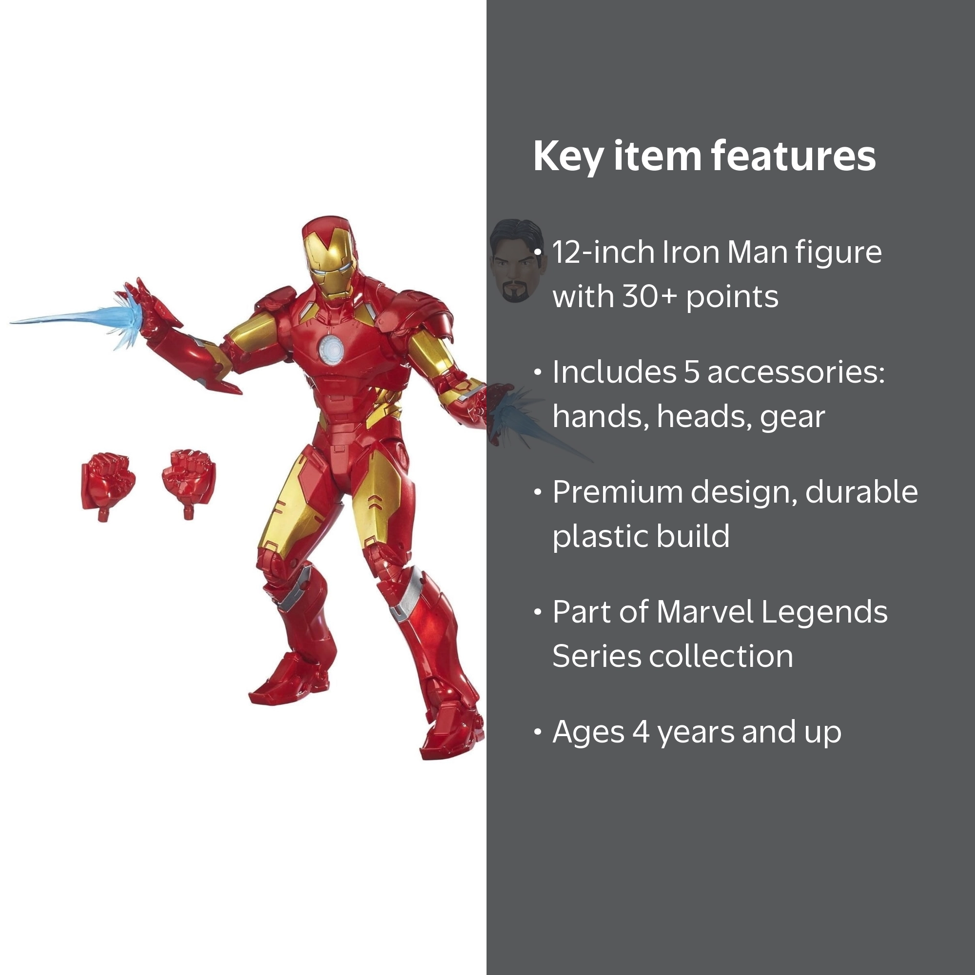 Marvel Legends Series 12-inch Iron Man Action Figure with