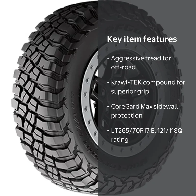 タイヤ・ホイール BFGoodrich Mud-Terrain T/A LT265/70R17 BFGoodrich Mud-Terrain T/A KM3 LT265/70R17 E Truck Tire with
