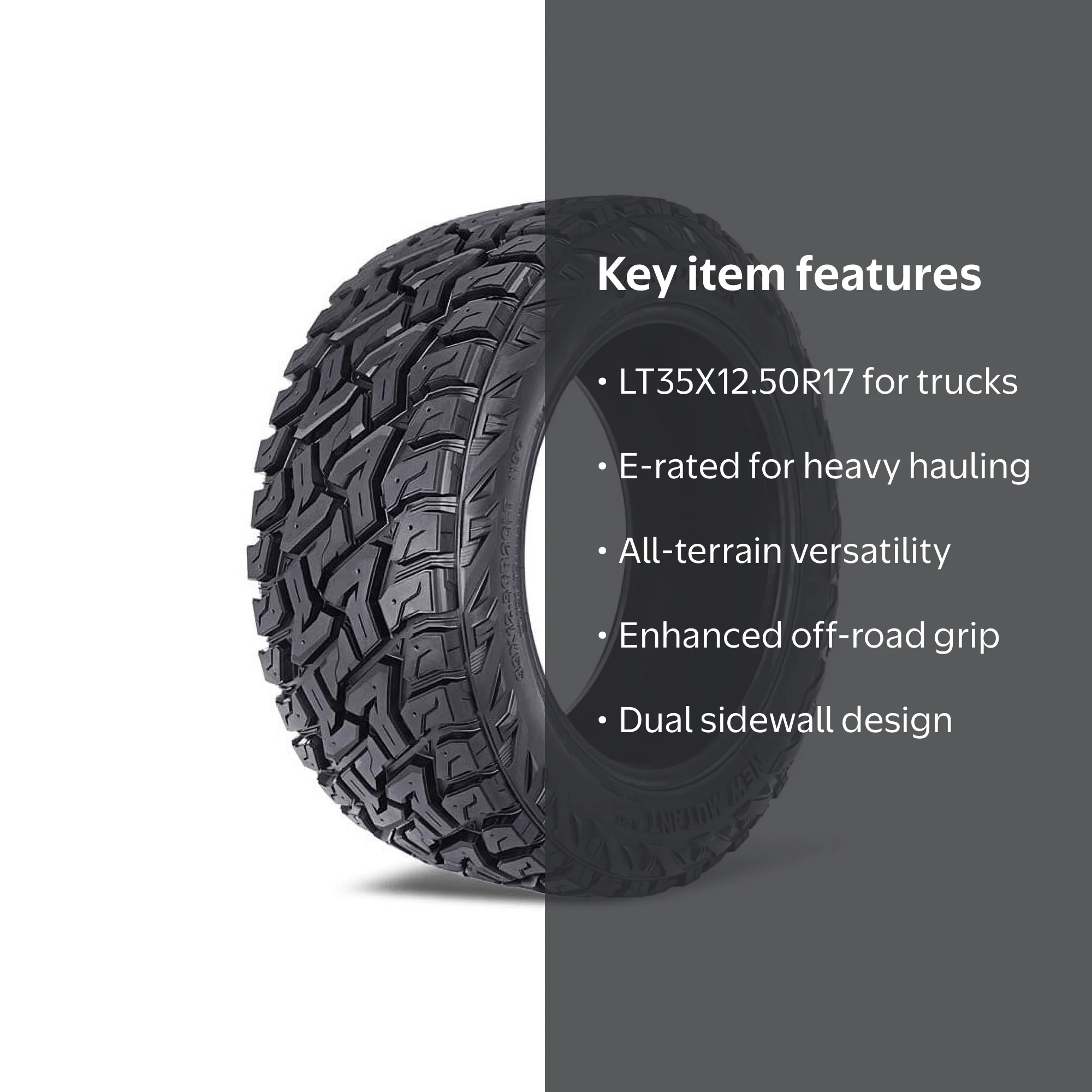 Predator Rugged Terrain Tire - New Mutant X-RT LT 35X12.50R17 Load