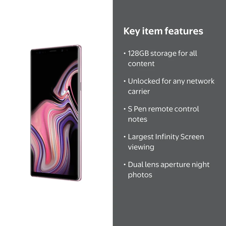 Samsung Unlocked Note 9 128GB Smartphone with SPen & Dual Aperture