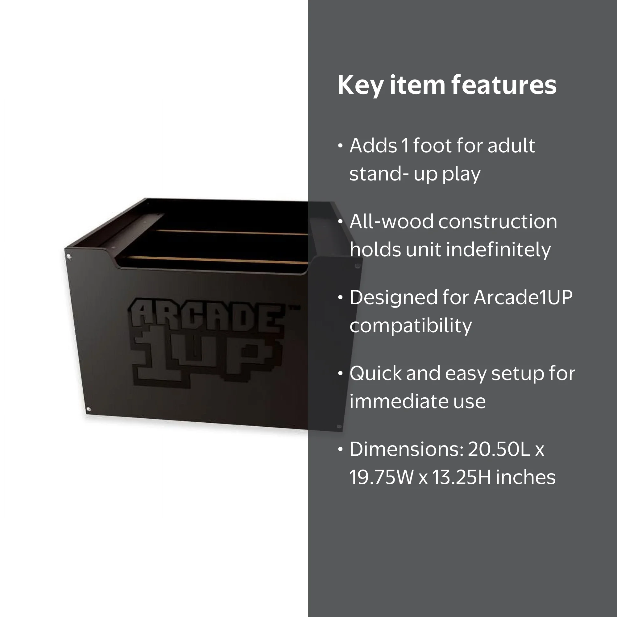 Arcade1Up Black Riser, 1FT, Arcade Game Machine Stand - Walmart.com