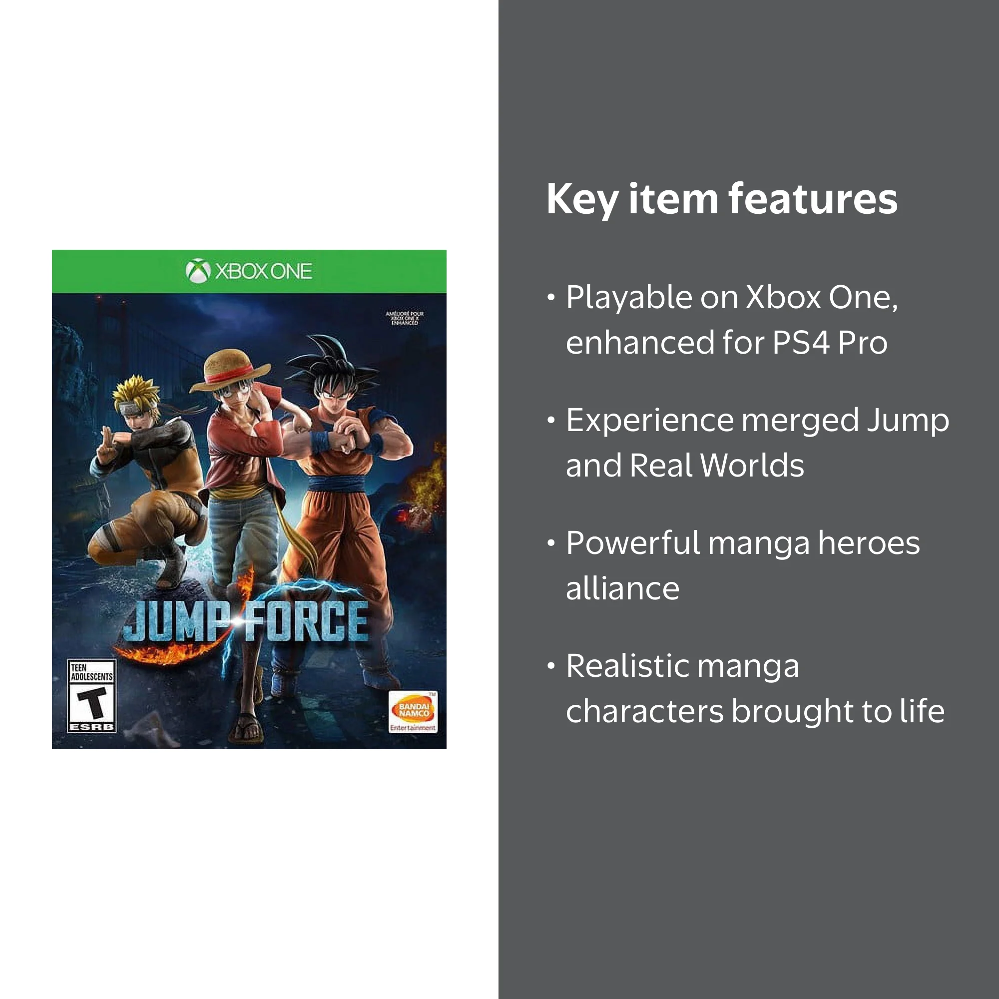 Bandai Namco, Jump Force, 722674221627, Xbox One X Enhanced
