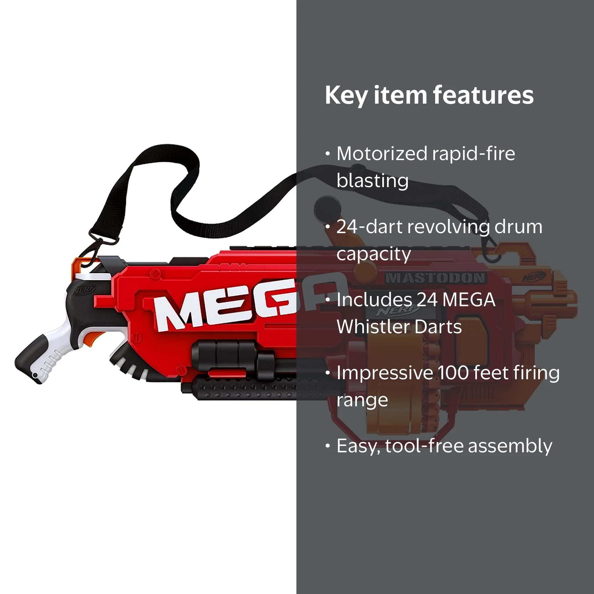 Nerf N-Strike Mega Mastodon Mega Blaster and 72 Mega Darts