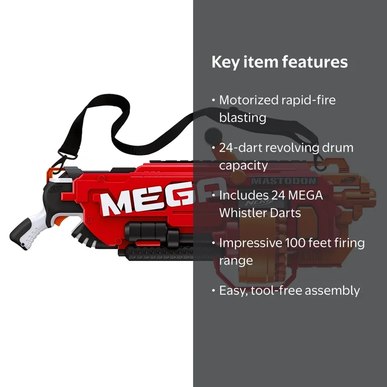 Nerf N-Strike Mega Mastodon Mega Blaster and 72 Mega Darts