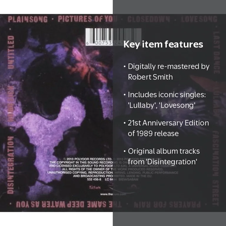The Cure - Disintegration: Remastered - Music & Performance - CD