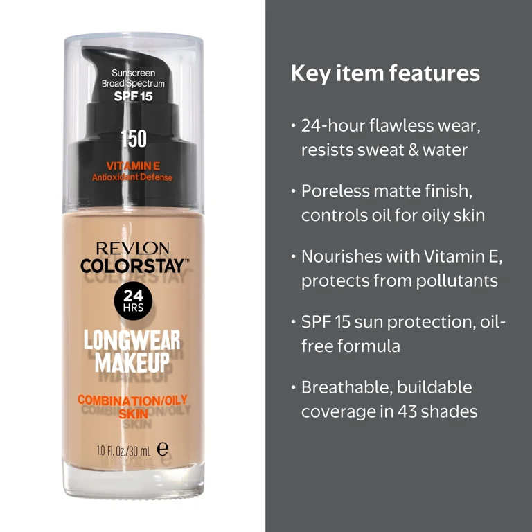 Revlon Face Cover Foundation for Combination/Oily Skin, Matte
