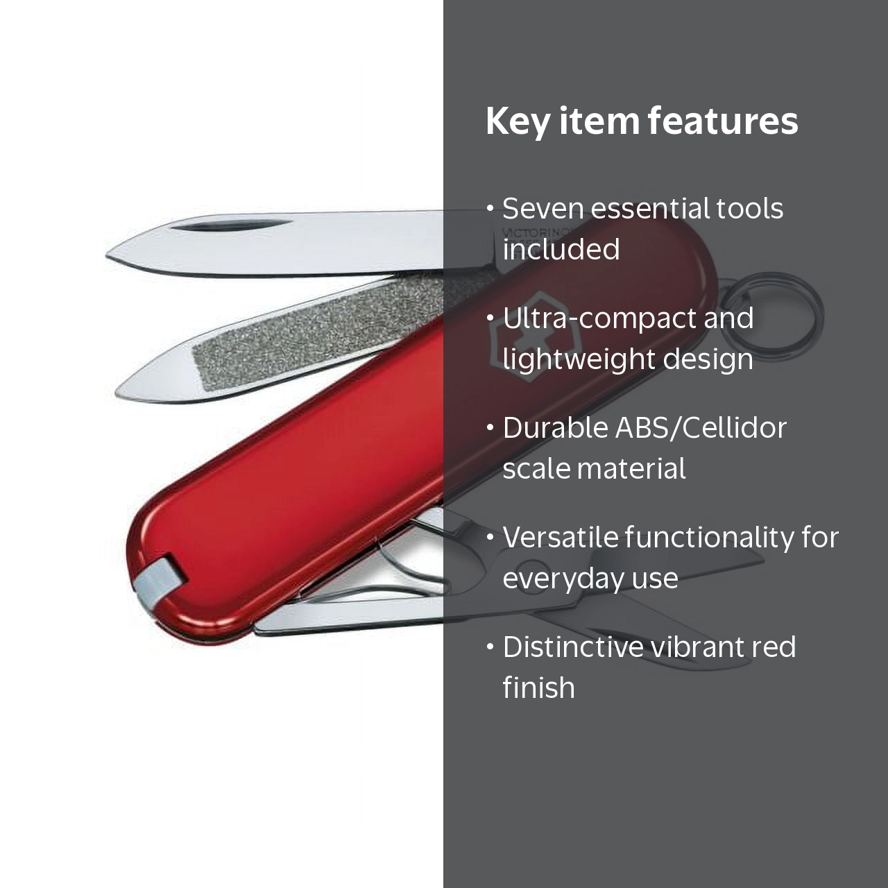 Victorinox Classic SD Swiss Army Knife, 58 mm, 7 Functions, Red