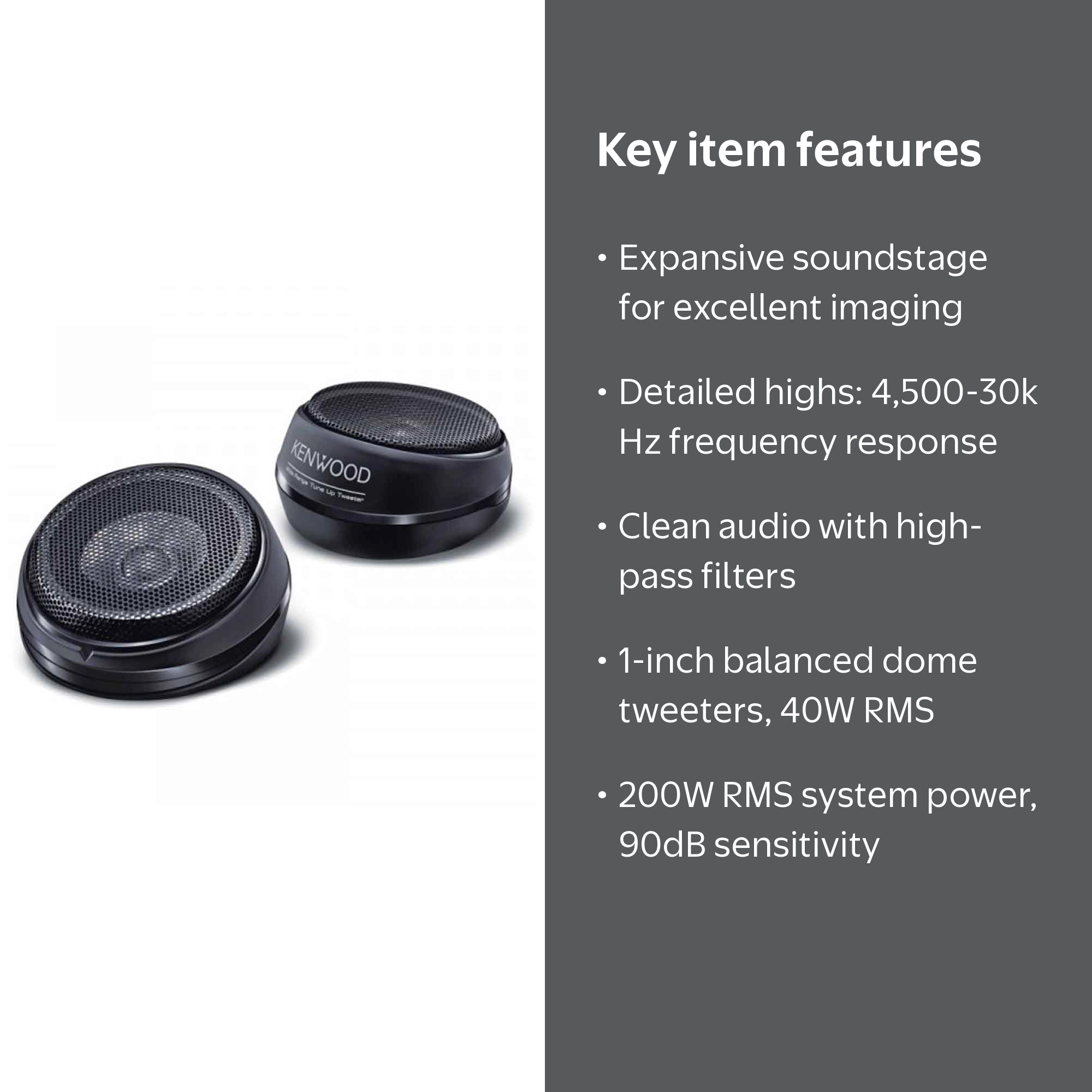Kenwood KFC-T40A 280W 40 mm Cone Car Speaker - Walmart.com