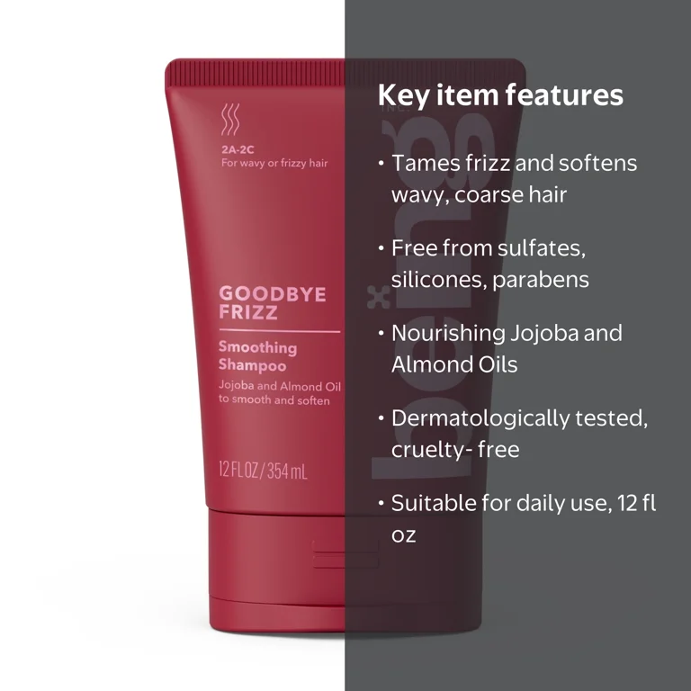 BEING INC BYE BYE FRIZZ Smoothing Shampoo, Jojoba and Almond Oil