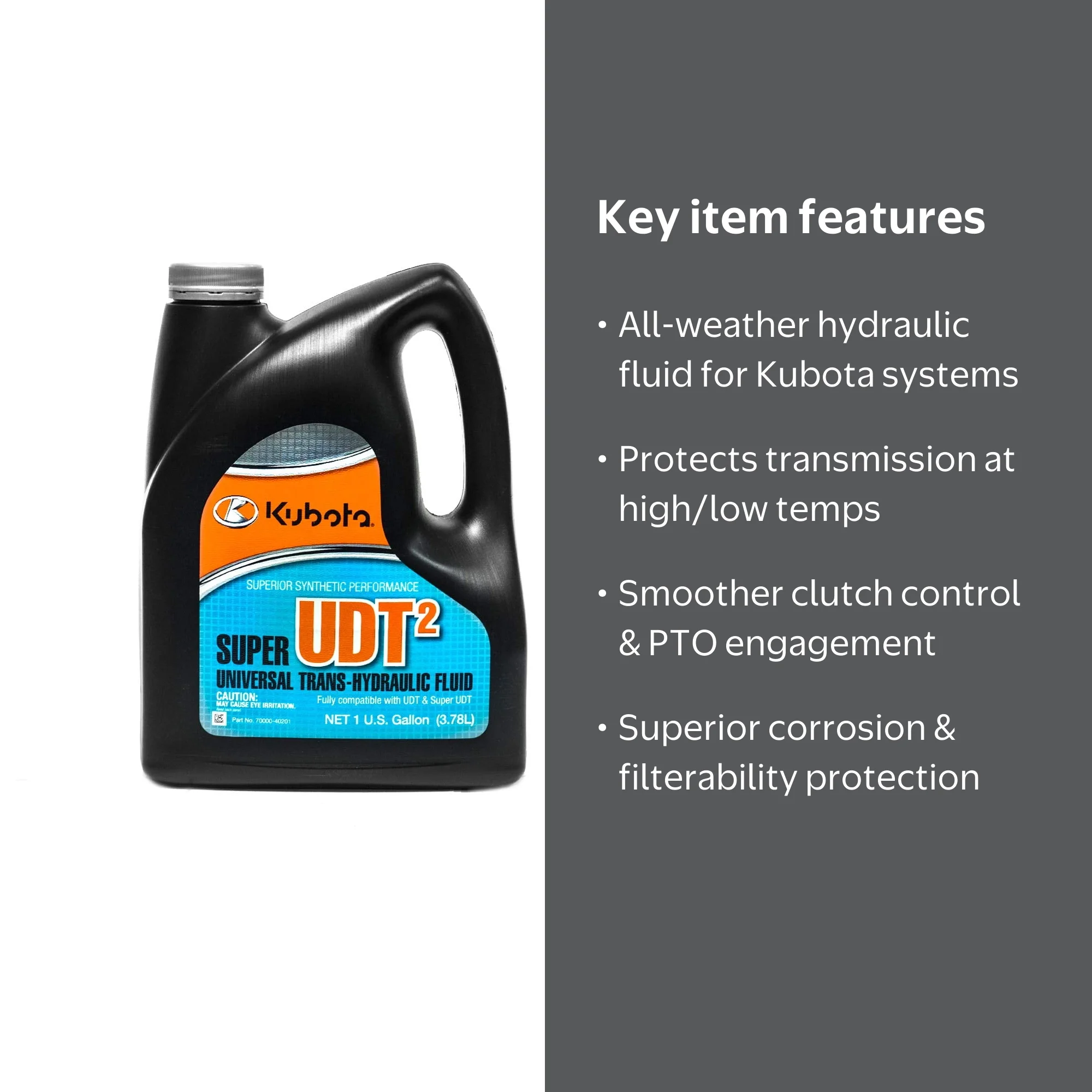 Kubota OEM Super UDT2 Trans-Hydraulic Fluid 1 Gallon 70000-40201