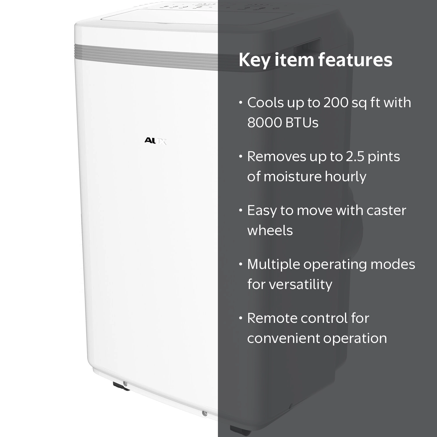 AuxAC 8,000 BTU Portable Air Conditioner with Dehumidification