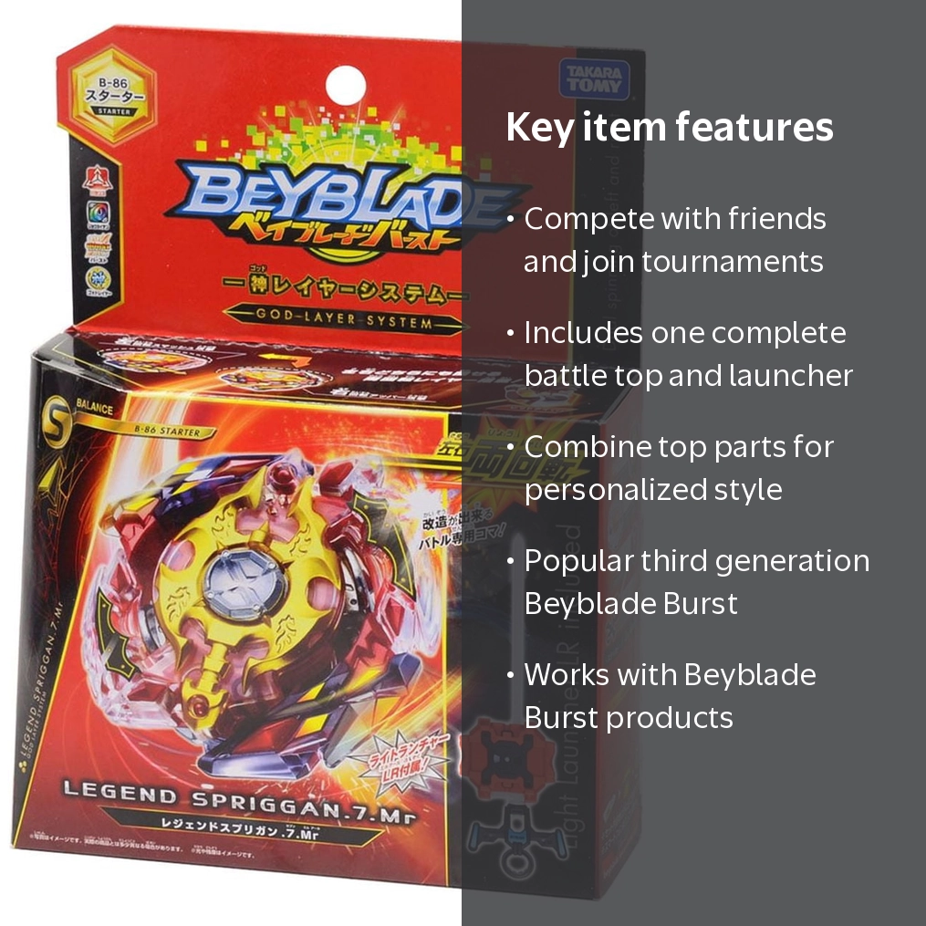 Takaratomy Beyblade Burst B-86 Legend Spriggan Balance Type Spin