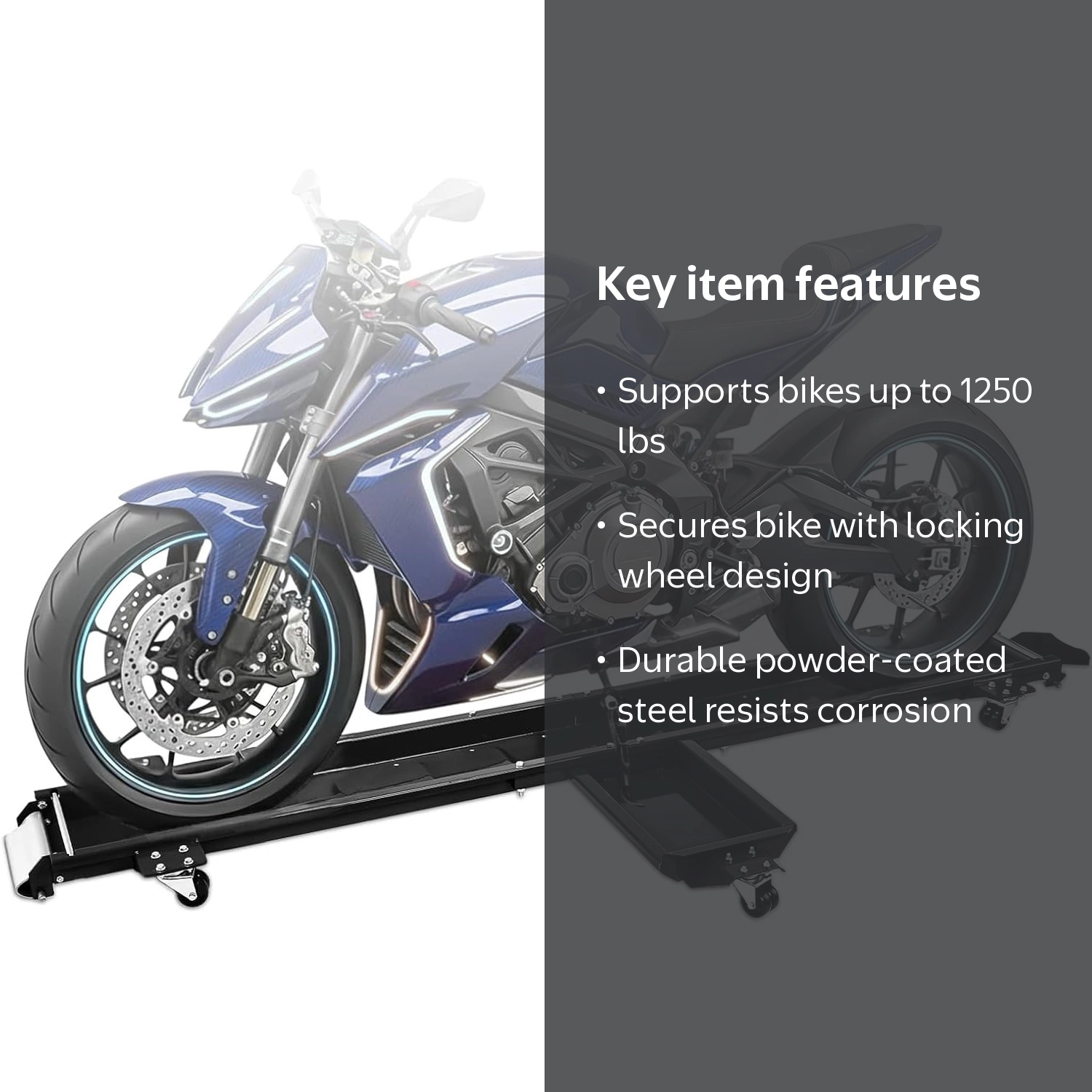 Ktaxon 1250 lbs Motorcycle Dolly, Heavy Duty Steel Bike Mover with