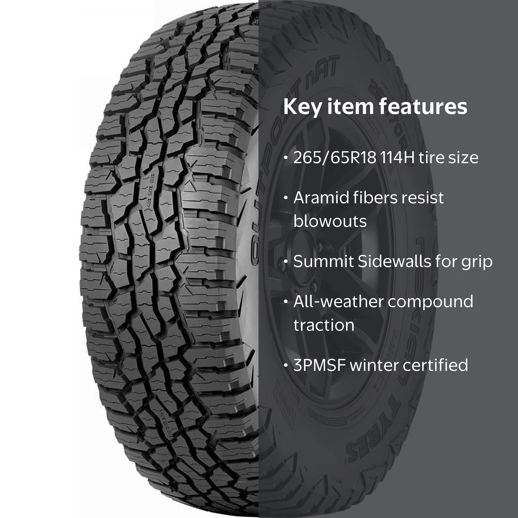 Nokian Outpost nAT All Terrain 265/65R18 114H Light Truck Tire
