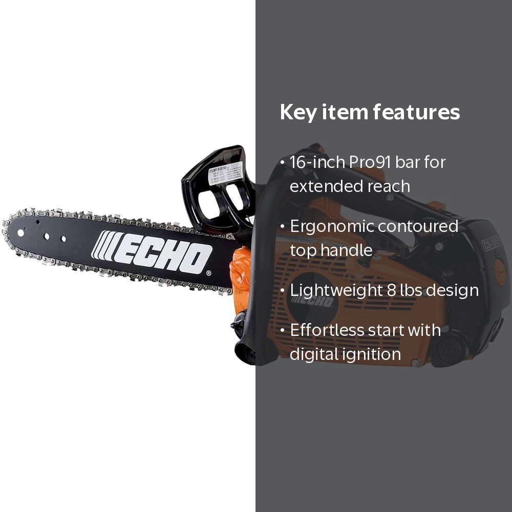 Echo 16in 35.8cc Gas 2-Stroke Chainsaw with Top Handle, Automatic