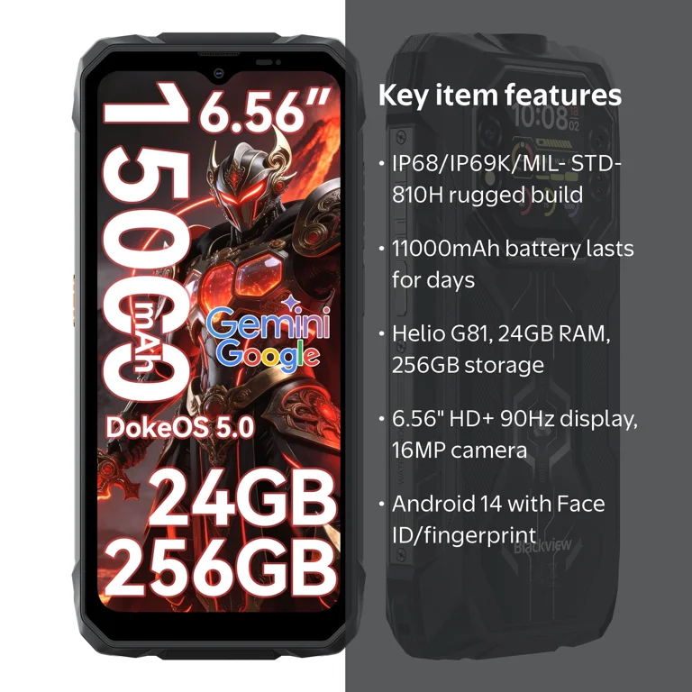 OSCAL, Blackview Rock 1 Android 16 Outdoor Smartphone, 6.56