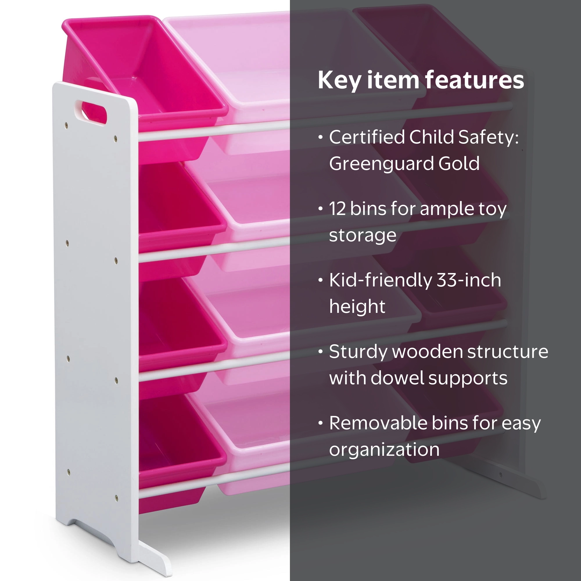 Delta Children Kids Toy Storage Organizer with 12 Plastic Bins