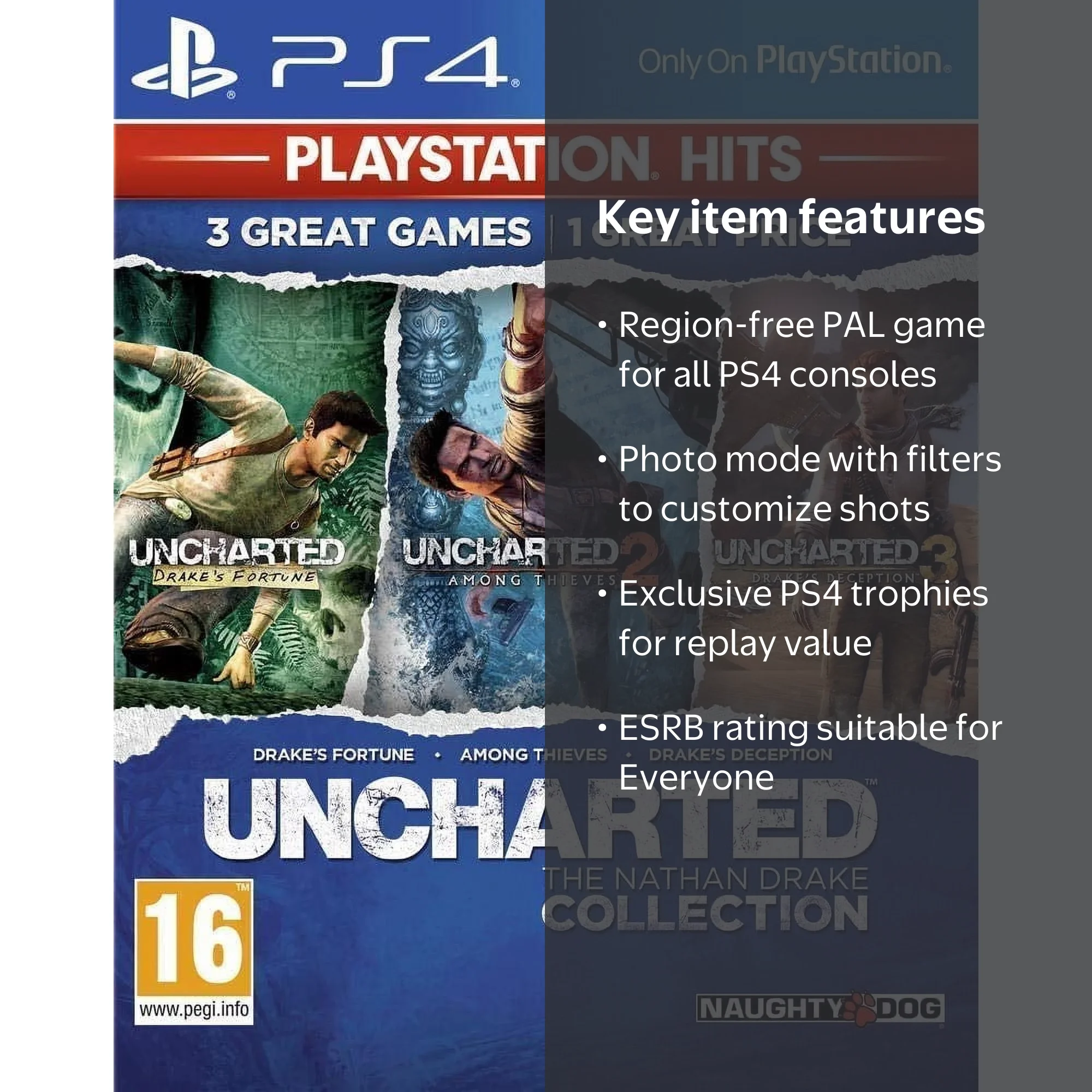 Naughty Dog, Uncharted The Nathan Drake Collection, PS4 Game