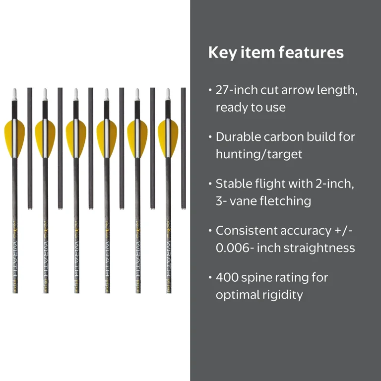 Trophy Ridge Wrath 400 Spine Fletched Carbon Arrows - Walmart.com