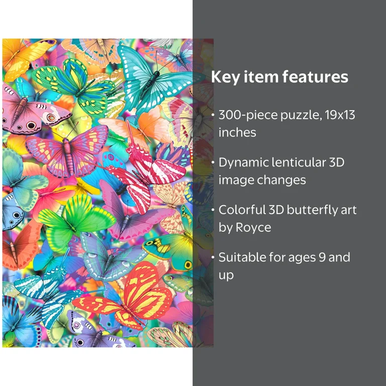 Cra-Z-Art Super Deep 3D 300-Piece Butterfly Magic Adult Jigsaw