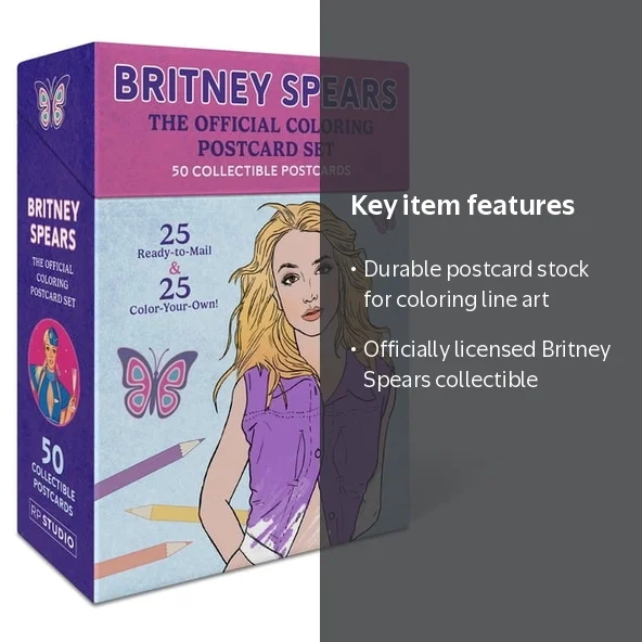 Britney Spears: The Official Coloring Postcard Set: 50 Collectible